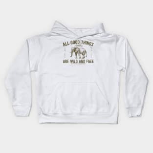 Wild and Free Elephant Kids Hoodie